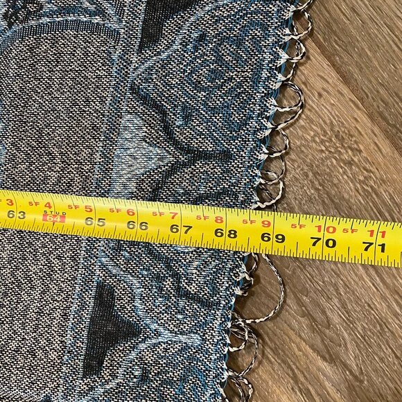 Blue Floral Oversized Pashmina Scarf - Picture 5 of 7